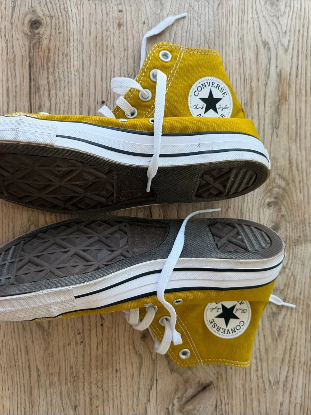 Converse Kids High-Top Sneakers in Mustard Yellow with White Accents